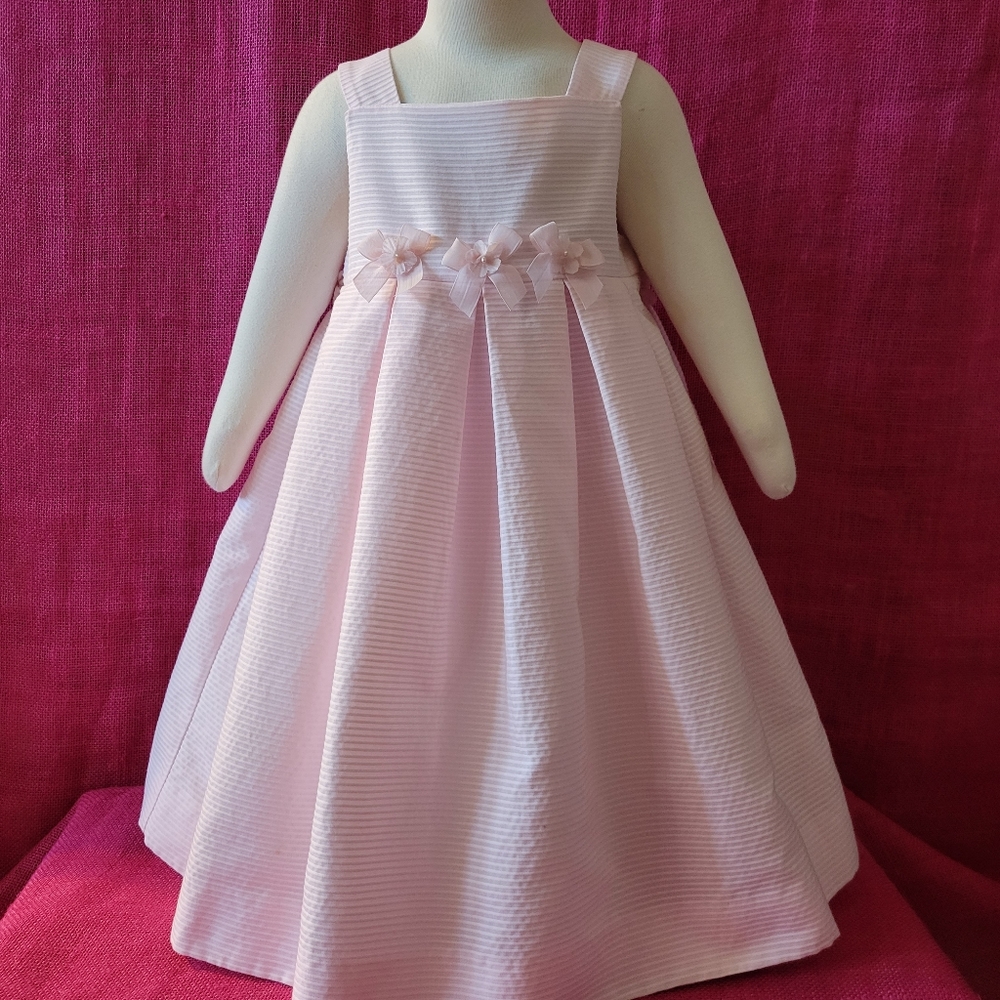 Luli & Me Pink Pleated Front Dress -3T